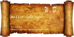 Weller Dénes névjegykártya